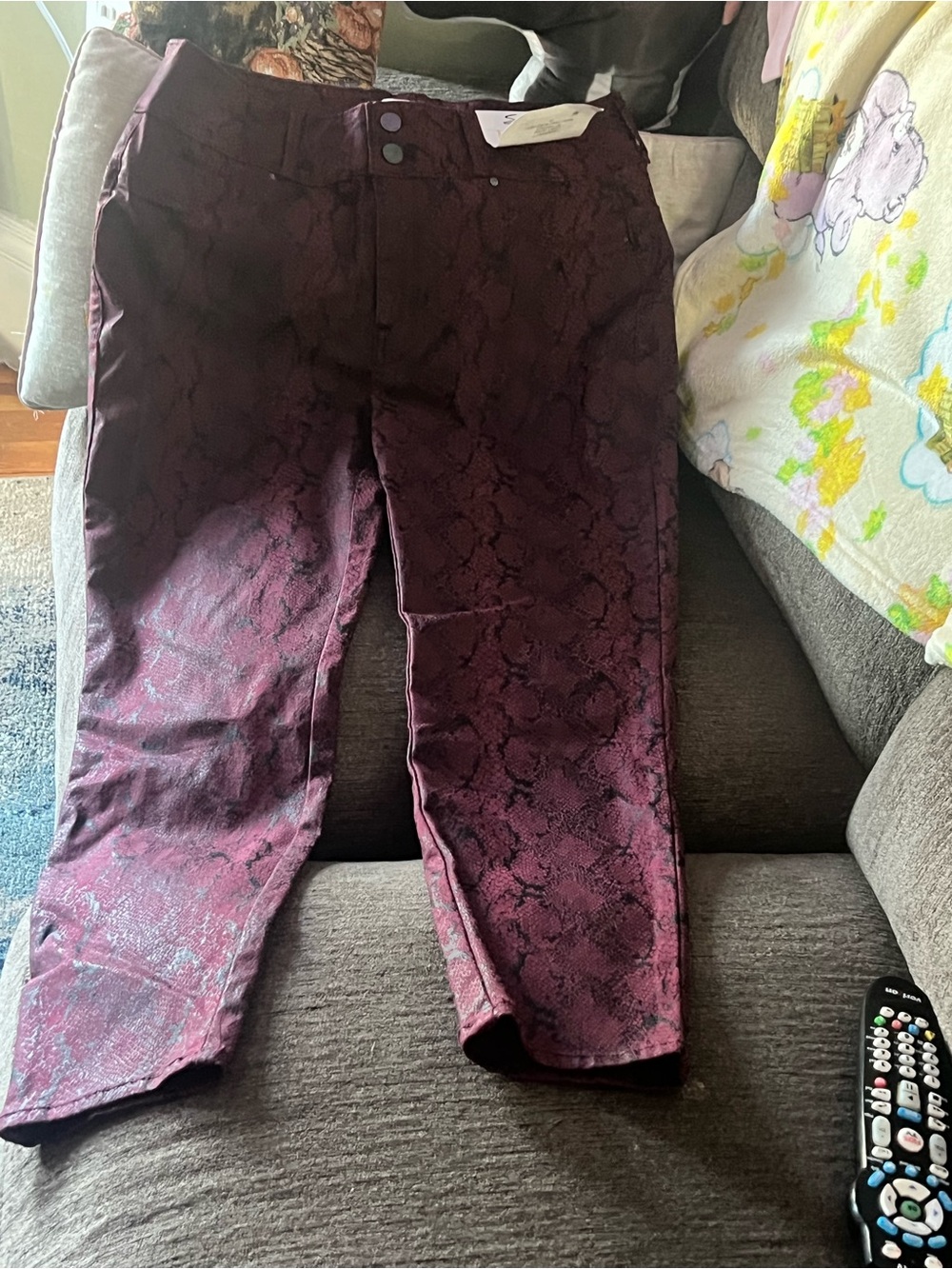Seven7 Girls' Burgundy Snake-Print Jeans
